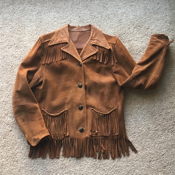 Vintage Jackets & Blazers - Original Harriswear Suede Leather Fringe Jacket